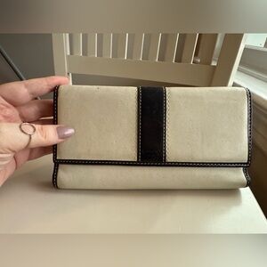 Coach VTG Hamilton Checkbook Wallet White/Black